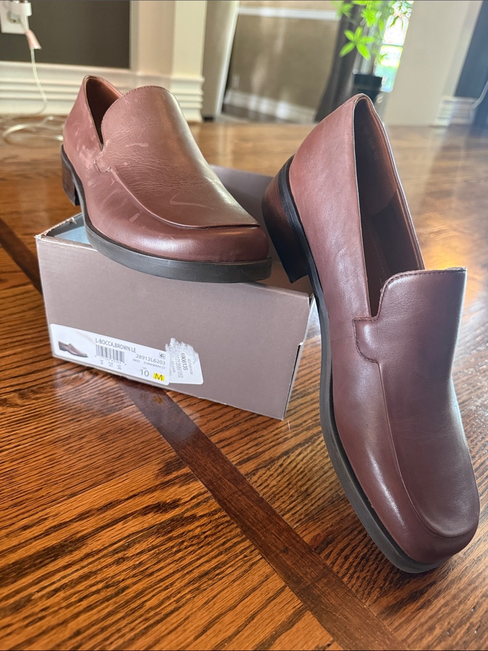 Franco sarto women’s Brown Leather Slip-On Loafers size 10 new Bocca style